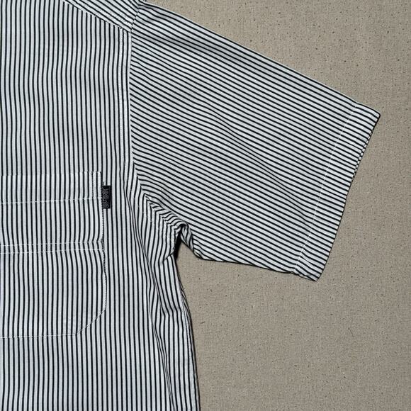 Stussy Shirt Mens Large Striped Button Up Pocket Made USA 90s Skater Streetwear - Picture 4 of 10